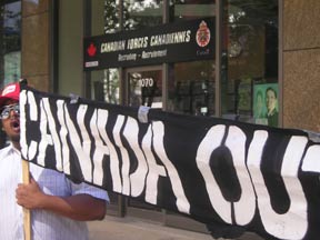 MAWO Organizer Shakeel Chanting 'Canada Out Now!' July 28 2005