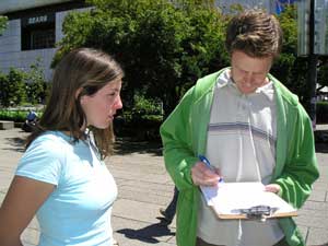 Student Petition Day at Vancouver Art Gallery July 2, 2005 - 500 signatures collected