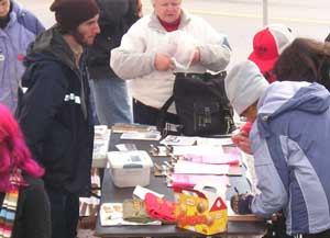 Petitioning at MAWO Antiwar Rally - Vancouver Art Gallery January 28, 2006