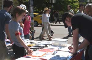 Petitioning at MAWO Antiwar Rally - Vancouver Art Gallery April 23, 2006