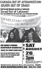 Rally and March - Canada Out of Afghanistan! Israel Out of Gaza and Lebanon!