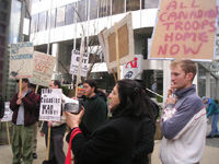 Emergency Picket in Response to death of Canadian Soldiers in Afghanistan. March 13 2006.