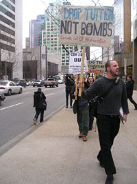 Capilano Students' Union Executive Member Thomas Davies at the Picket