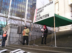 Langara anti-war student organizer Amira Abdel
Malek